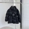 Luxury Designer Down Jacket Women 2023 Winter New Triangle Bag Letter Emblem Black Midje Down Coat