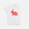 2023 Summer Mens Designer T Shirts Trends Brand Kith Rabbit Paper Cutting Spider Print Round Neck Loose Casual Cotton T-Shirt Men and Women Graphic Tee 739