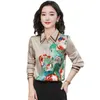 lüks moda bahar çiçek ipek gömlek uzun kollu basılı sonbahar kış kadın pist üstleri artı boyutu zarif ofis bayanlar tasarım