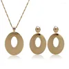 Necklace Earrings Set Fashion Crystal Pendants Sets For Women Luxury Jewels Jewelry Bridal Wedding Earring