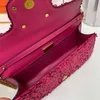 Borsa a tracolla con perline di alta qualità 3D Borsa a tracolla con catena vintage di design di lusso di San Valentino Borsa da sera con paillettes ricamate moda donna