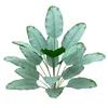 Decorative Flowers 12 Head Artificial Leaf Plants Large Banana Tree Fake Leaves Bonsai Flower Garden Home Living Room Decoration