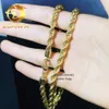 Collana a catena con corda per gioielli Hip Hop in oro massiccio con taglio a diamante da 18 pollici Au750 su misura in oro reale 4 mm 6 mm