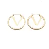 Designer Hoop Earrings Studs Design Big Round Earring Titanium Steel Gold Plated Stud Luxury Earrings for Women Party Gifts