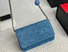 designväska woc crossbody sadel väska axelväska vintage cc denim väska quiltad handväska lady cross body designer väskor lyxiga handväskor kvinna klaffsäckar