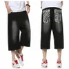 Hel-sommarstil hiphop baggy lösa tryckta byxor för män denim jeans shorts mens shorts plus storlek 30-46 FS49412352