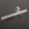 3 stks/leveren rechte stijl glazen tabak handbuis/glasrookolie pijpen/rood logo glas roken tabakspijp olieverbrander