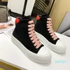 Designer canvas Casual Shoes White Platform sole women's Sneakers Classic Head Suede Splicing Low Trainer All-match shoe