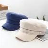 Qinju Ladies Newsboy Cabbie Beret Cap Bakerboy toppade Vintage Cotton Linen Fiddler Flat Hat For Women315Z