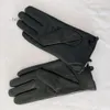 Gants à cinq doigts en cuir d'hiver, écran tactile en peluche pour le cyclisme, gants chauds et isolés en peau de mouton, 8hua