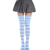 Neue Socken mit langen Röhren für Damen, japanisch, blau und weiß gestreift, Overknee-Socken, Oberschenkelstrümpfe, kniehoch