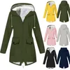 Damen Trenchcoats Herbst Winter Fleecejacke Outdoor Bergsteigen Regenmantel Kapuzenmantel Windjacke Wasserdicht Schnelltrocknend Camping