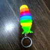 Fidget Keychain Slug Toys Slug Sensory Toys Articulated Stretch Cute Caterpillar Shape Anxiety Stress Reliever Toy for Kids Boys Girls