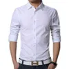 Chemise en pur coton pour hommes, coupe cintrée, à la mode, manches longues, chemises d'affaires décontractées, chemises habillées pour hommes, haute qualité, 270q