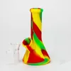 Colorido Mini Silicone Bong Pipes Kit Hookah Waterpipe Bubbler Filtro De Vidro Lidar Com Tigela Portátil Herb Tabaco Cigarro Titular Fumar Beaker Handpipes DHL