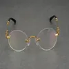 Unisex Vintage Zakelijk Ontwerp Ovale Randloze Legering Optische Brillen Frame Zilver Goud Merk Bijziendheid Verziendheid Goggle Eyewear265K