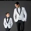 Bonitos meninos smoking branco crianças ternos de jantar 2 peças preto xale lapela terno formal smoking para crianças smoking para festa de casamento jacke191z