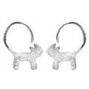 Orecchini a forma di gatto a coda lunga per le donne Gioielli di animali di moda in argento sterling 925 Bel regalo Semplice borchie di gatti dei cartoni animati218N