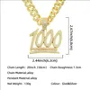 Pendant Necklaces Men Hip Hop Jewelry Number 1000 Necklace With 13mm Miami Cuban Chain Iced Out Bling Hiphop Jewlery Neckless Male248K