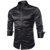 Ganze-Neue Männer Hemd Langarm Chemise Homme 2016 Mode Design Lila Herren Seidenhemd Schlank Smoking Hemden Camisa soci238w