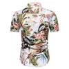 Hommes chemise d'été Blouse mode masculine hawaïenne imprimé fleur robe sociale chemise à manches courtes en vrac élégant vêtements de plage hommes Tops206l