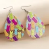 Boucles d'oreilles pendantes 1 paire de pâques imprimé Plaid goutte femelle mignon dessin animé en plastique mode bijoux cadeaux en gros