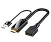 Hdmi-compatível com cabo conversor de displayport 4k 60hz hd para fêmea macho adaptador de porta de exibição para tv portátil projetor hd para cabo dp