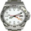 Relógio masculino de luxo mais vendido 42mm Explorer II 216570 aço inoxidável mostrador branco data 42mm relógio masculino automático caixa original2425