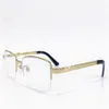 -vente de monture de lunettes 18 carats demi-monture carrée plaquée or ultra-léger optique hommes lunettes de style d'affaires de qualité supérieure 5813913275z