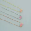 Pendant Necklaces Necklace Pink Color Druse Real Gold Plated Dangles Glitter Jewelries Letter Gift with Free Dust Bag
