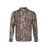 Fashion Trend Men's Long Sleeve Button Shirt Tops Slim Fit Unique Stylish Snake Skin Pattern Shirts Pre-fall Clothes278q