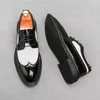 Robe chaussures hommes été vintage cuir hommes fête richelieu Wingtip Oxfords mode bureau formel travail