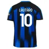 23 24 LUKAKU Inters S LAUTARO Camisetas de fútbol ANIVERSARIO CORREA DZEKO BARELLA SKRINIAR 2023 2024 BROZOVIC Camiseta de fútbol local para hombres Kit para niños Fans Player 4556