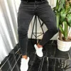 Men's Jeans 2022 Fashion Streetwear Men Skinny Stretch Thin Scratch Man Punk Style Denim Pants Trousers Homme Hip Hop181i