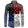 Men's Casual Shirts 2021 Autumn Men Slim Floral Print Long Sleeve Button Shirt Bandana Design Flower Big Size 6XL228h