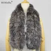 MinShu Knit Fox Fur Scarf Soft Plush Fox Fur Scarf Real Fur Scarf Winter Long Hair Ambos os lados com Fox Fur Free Ship 230915