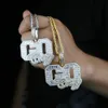 Neu eingetroffene Halskette mit Buchstaben-GO-Anhänger und Labordiamanten für Herren-Eis-Anhänger-Halskette