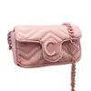 Midjesäckar kvinnor axel crossbody mini messenger handväska handväska plånbok ljusrosa v-quilted äkta läderhandväskor vanligt smill 272h