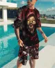 Chándales para hombres Camiseta casual de verano Pantalones cortos Impresión 3D Arte de la moda Personalidad Deportes callejeros Correr Tamaño de gran tamaño Conjunto de dos piezas