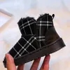 Stiefel Baby Mädchen Casual Schnee Vielseitig Winter Koreanischen Stil Lila Einfache Wasserdichte Kinder Mode Jungen Runde Zehe Knöchel 230915