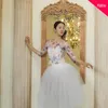 Stage Wear Ballet Dance Dress Printed Flower Mesh Top Women's Sheer See-through Blouse Elegant Tops Shirt Fall