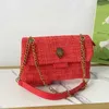 Kurtg Designer Torka Tkanina Orzeł głowy Crossbody Worki damskie łańcuchowe torby na ramię Małe pachnące worki na ramię Mała kwadratowa torebka 230915