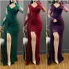 Vêtements ethniques Robe africaine en dentelle femmes 2021 Robe Africaine Femme Bazin Riche broderie conception de mariage longue sexy fente fête Dres264b