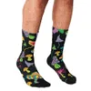 Chaussettes pour hommes Motif de champignons de minuit drôle imprimé Hip Hop Hommes Heureux Mignon Garçons Style de rue Fou For263W