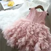 Mädchen Kleider 3 8T Sommer Prinzessin Mädchen Kleid für Kinder Koreanische Kleidung Mode Ärmellose Kinder Party Ballkleid Casual tutu 230915