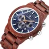 Reloj de madera de lujo para hombre, cronógrafo luminoso, multifunción, reloj de pulsera de madera, reloj deportivo Retro de cuarzo, 229a