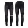 Skinny Fit Jeans For Man Stitching Detail Rip Stretch Denim Trousers