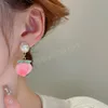 Boucles d'oreilles coréennes en acrylique rose pour fille, douces, pêche, pour femmes, tempérament frais, Aretes De Mujer Modernos