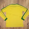 Maillots de football Brasil à manches longues Shirts rétro Carloso Camisa de Futebol Brazils Rivaldo Joelinton 1997 1998 Home Romario Ronaldinh gardien de but 98 2004 Gardien de but