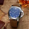 2022 Men's luxury Quartz Watch leisure Fashion Multi-function time luminous Calendar Belt Watches